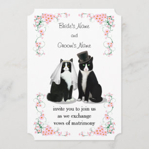 Tuxedo Cat Wedding Kaart