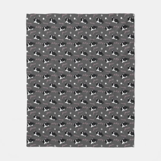 Tuxedo Cats Pattern Fleece Deken (Voorkant)