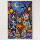 Tuxedo Cats Trick-or-Treating in Halloween Costume Legpuzzel (Verticaal)