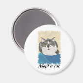 Tuxedo Chat Adopter un chat magnets de promotion (Recto/Verso)
