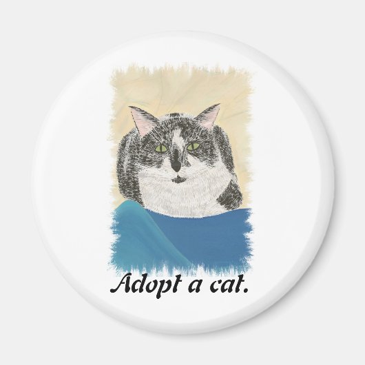 Tuxedo Chat Adopter un chat magnets de promotion (Devant)