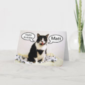 Tuxedo Chat Anniversaire Matt Carte Humour (Devant)