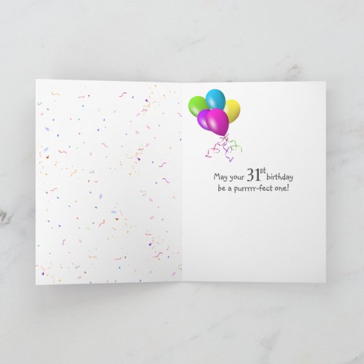 Tuxedo Chat avec 31e carte de ballon d'anniversair (Intérieur)