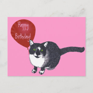 Tuxedo Chat avec Balloon Joyeuses cartes postales 