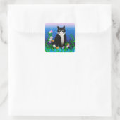 Tuxedo Chat avec Stickers Fleurs (Sac)