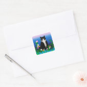 Tuxedo Chat avec Stickers Fleurs (Enveloppe)