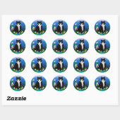 Tuxedo Chat avec Stickers Fleurs (Feuille)