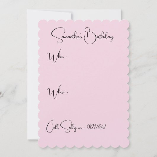 Tuxedo Chat Chats Rose Anniversaire Invitation (Dos)