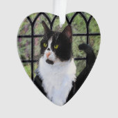 Tuxedo Chat dans la peinture de fenêtre Art animal (devant)