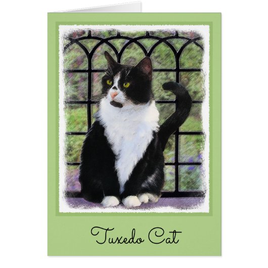 Tuxedo Chat dans la peinture de fenêtre Art animal (Devant)