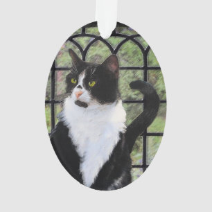 Tuxedo Chat dans la peinture de fenêtre Art animal