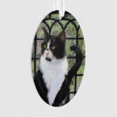 Tuxedo Chat dans la peinture de fenêtre Art animal (devant)