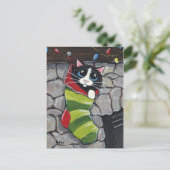 Tuxedo Chat dans une carte postale d'art de stocka (Debout devant)