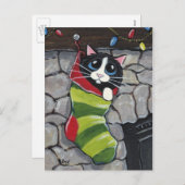 Tuxedo Chat dans une carte postale d'art de stocka (Devant / Derrière)