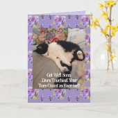 Tuxedo Chat Drôle Penser que vous touchez la carte (Fleur jaune)