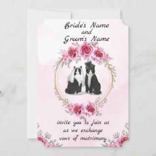 Tuxedo Chat Et Kitten Faire-part de mariage