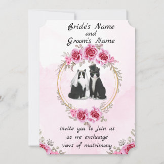 Tuxedo Chat Et Kitten Faire-part de mariage