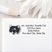 Tuxedo Chat Face Pointillisme Adresse Étiquettes (En situation)