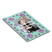 Tuxedo Chat Funny Cute Floral Aqua Carnet en bande (Côté Droit)