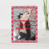Tuxedo Chat Funny Joyeux Noël Bonne Danse Carte (Devant)