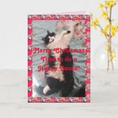 Tuxedo Chat Funny Joyeux Noël Bonne Danse Carte (Fleur jaune)