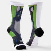 Tuxedo chat noir/blanc chaussette athlétique grand (Angulaire)