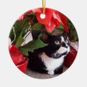 Tuxedo Chat Ornement de Noël (Devant)