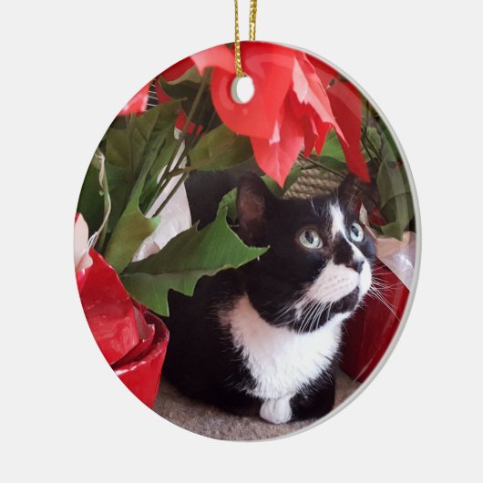 Tuxedo Chat Ornement de Noël (Gauche)