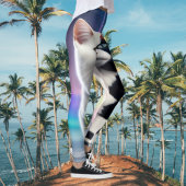 Tuxedo Chat Riding A Unicorn Yoga Leggings Design