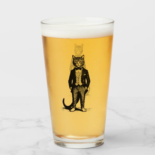 Tuxedo Classy Cat Glas (Voorkant gevuld)