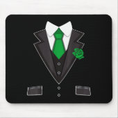 Tuxedo Costume Green Rose Tie Funny St. Patrick's Muismat (Voorkant)