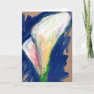 "Tuxedo Cuff" Lily Flower Painting Wenskaart Kaart