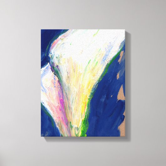 Tuxedo Cuff White Calla Lilies Canvas Art Print (Voorkant)