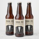 Tuxedo dank u groomsman Beer Label Bier Etiket (Flessen)