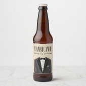 Tuxedo dank u groomsman Beer Label Bier Etiket (Voorkant)