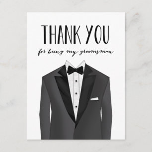 Tuxedo Dank u Groomsman Groomsman Bedankkaart