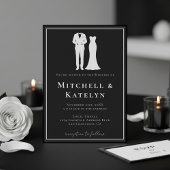 Tuxedo & Dress Minimal Border Black Wedding Kaart