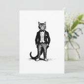 Tuxedo Elegante Kat Kaart (Staand voorkant)