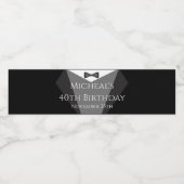 Tuxedo flesetiket zwart zilver waterfles etiket (Enkel label)