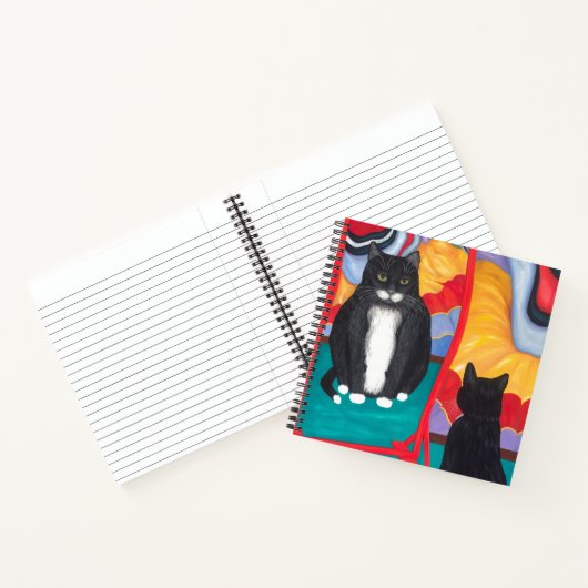Tuxedo Fun House Fat Cat Spiral notebook Small Notitieboek (Binnen)