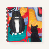 Tuxedo Fun House Fat Cat Spiral notebook Small Notitieboek (Voorkant)