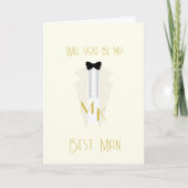 Tuxedo Gatsby Bruiloft Beste Man Groomsman Kaart (Voorkant)