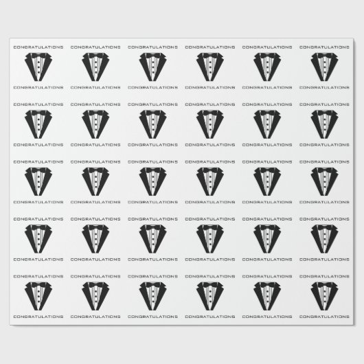 Tuxedo, gefeliciteerd cadeaupapier (Vlak)