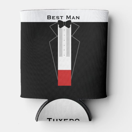 Tuxedo getuige vrijgezellenfeest huwelijks- bier k blikjeskoeler (Voorkant)