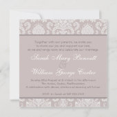 Tuxedo & Gown op roze grijze damast Trouwen Kaart (Achterkant)