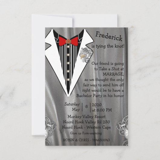 Tuxedo gray Silver Bachelor Party (Voorkant)