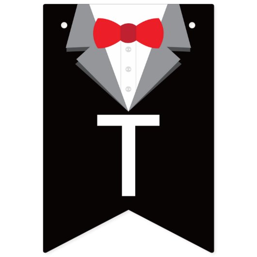 Tuxedo hanger banner, boog Stropdas Vlaggetjes (Derde vlag)
