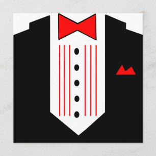 Tuxedo Invitation Dinner Party Formal Pre-Prom Kaart
