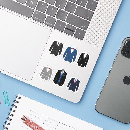 Tuxedo Jacket Stickers (Laptop met iPhone)