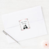 Tuxedo Kat Bruiloft  Vierkante Sticker (Envelop)